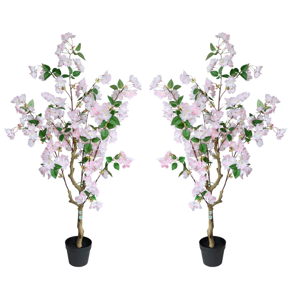 50in(4.2ft) Artificial Pink Cherry Blossom Tree