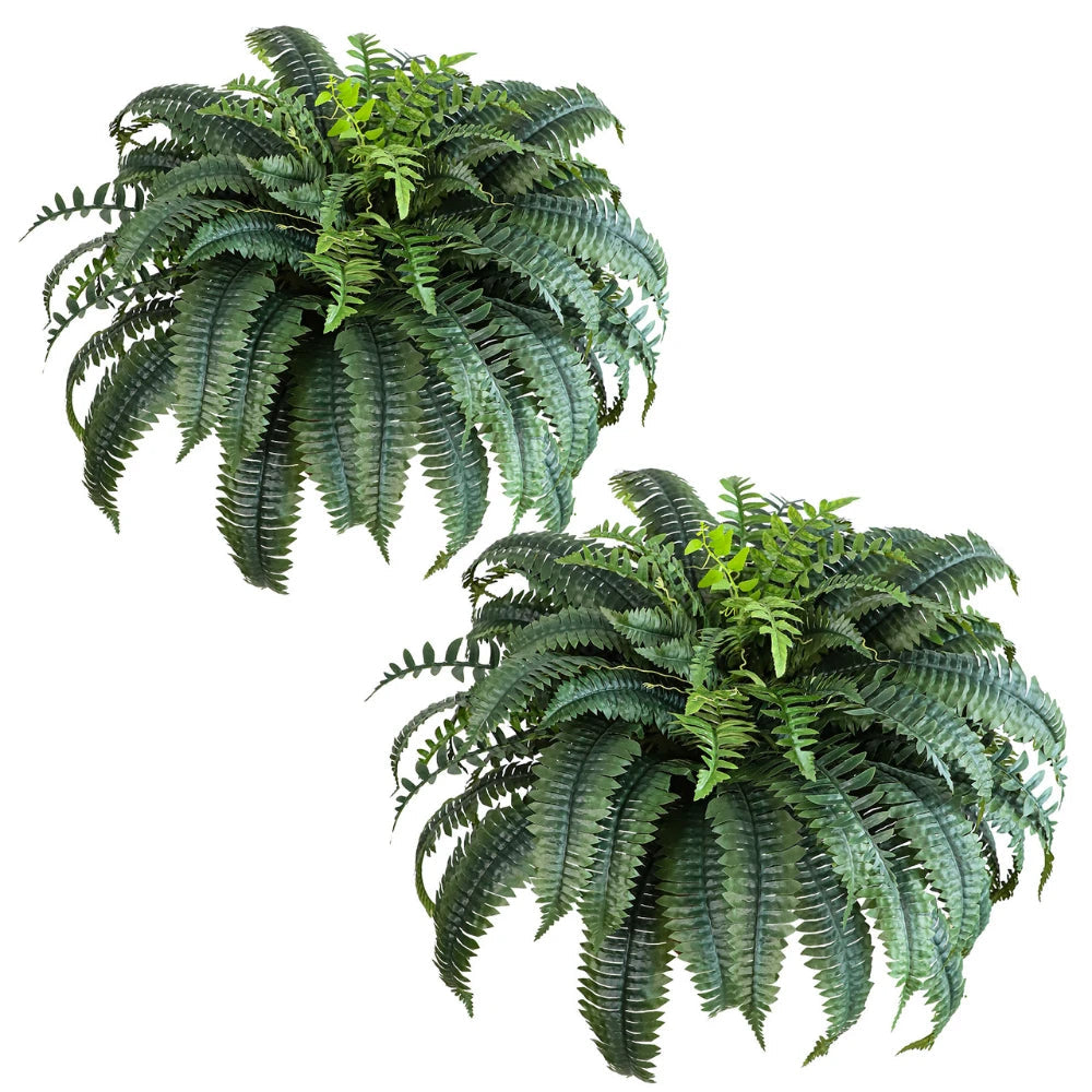 2 Pieces 48in(3.9ft) Artificial Boston Fern Plants momoplant
