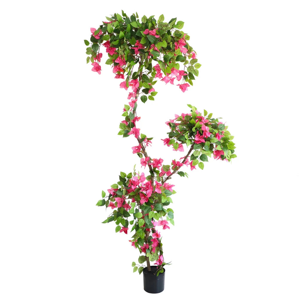 83in(6.9ft) Artificial Bougainvillea Flowers Topiary Tree momoplant
