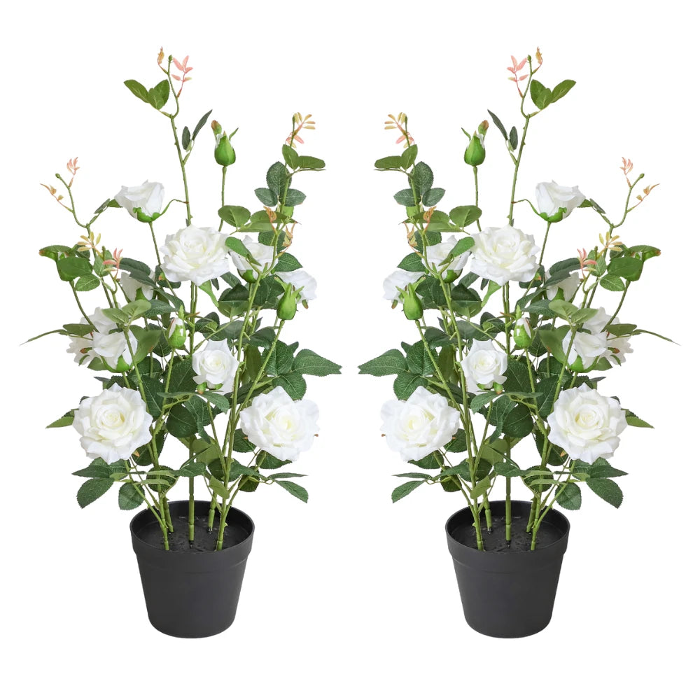 27in(2.3ft) Artificial White Rose Flowers