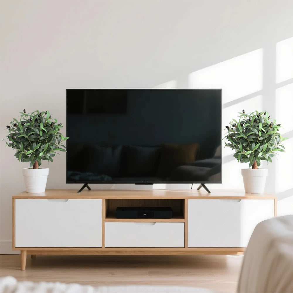 2 Pieces 20in(1.6ft) Artificial Topiary Olive Ball Trees momoplant