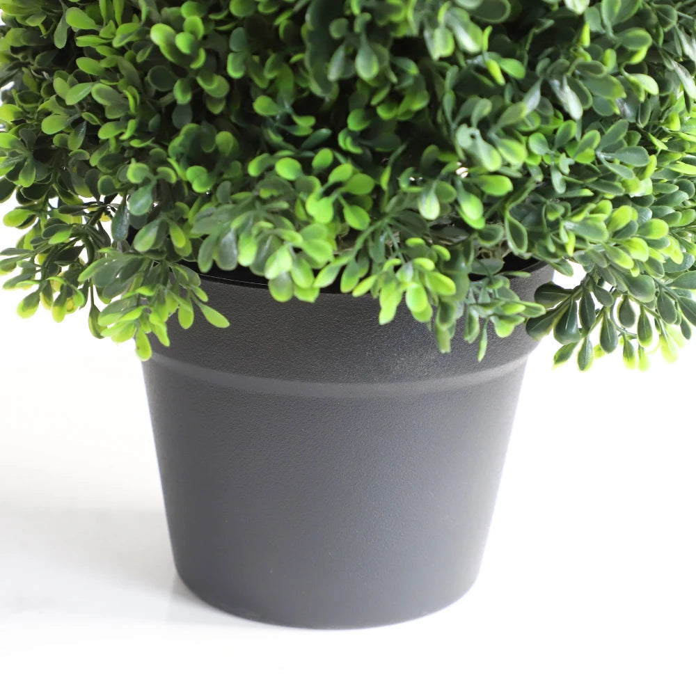 2 Pieces 43In(3.6ft) Light Green Artificial Boxwood Topiary Spiral Tree momoplant