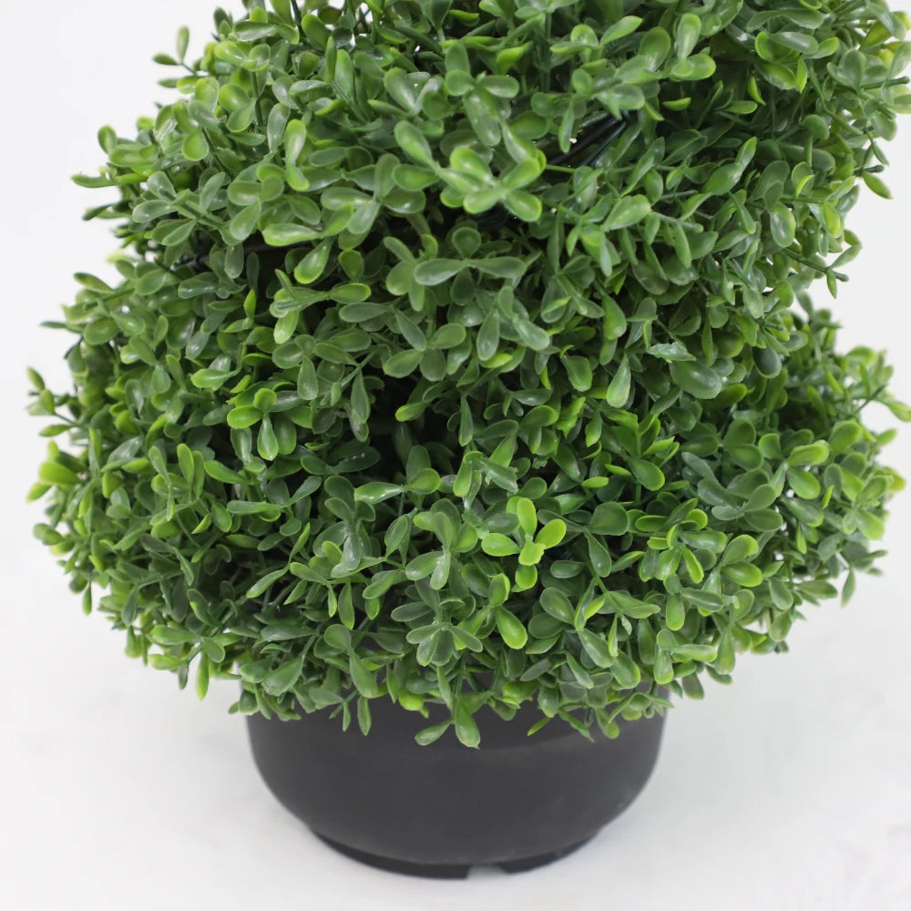 2 Pieces 43in(3.6ft) Artificial Boxwood Spiral Topiary Tree momoplant