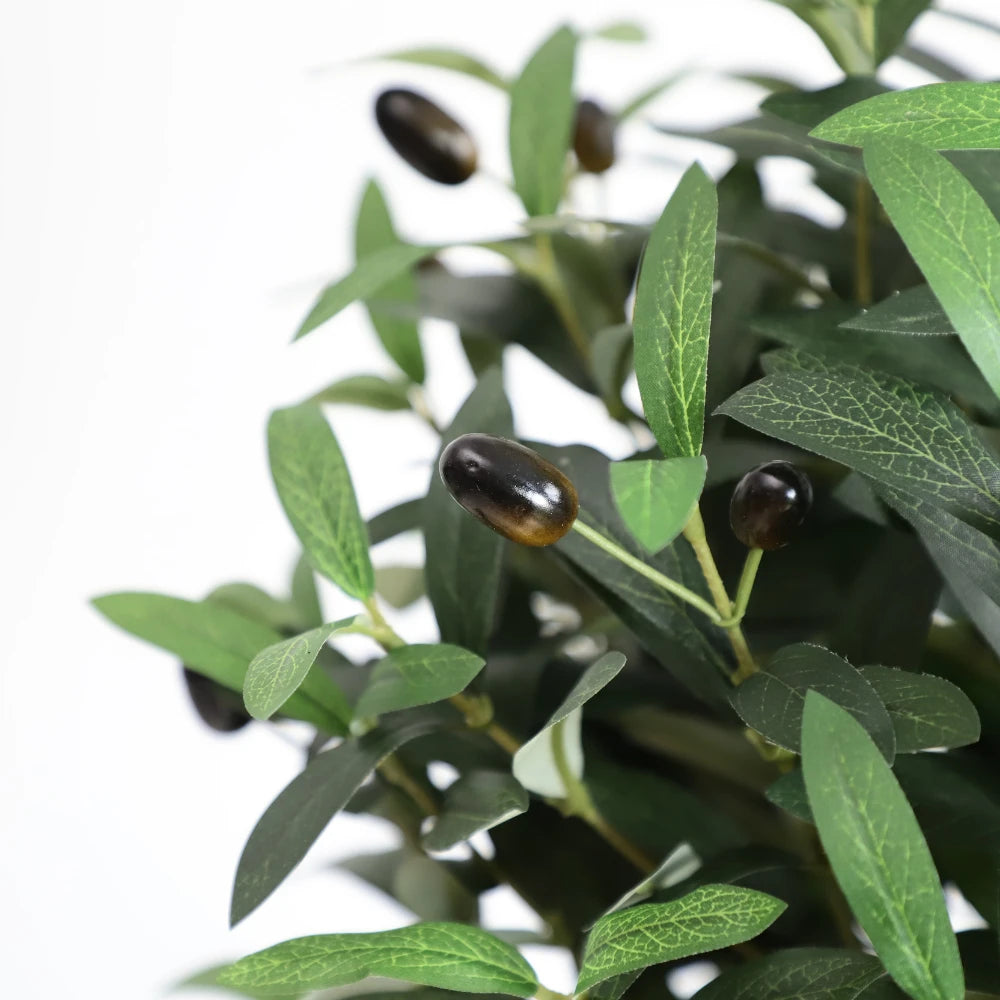 2 Pieces 35in(3ft) Artificial Topiary Olive Double Ball Trees
