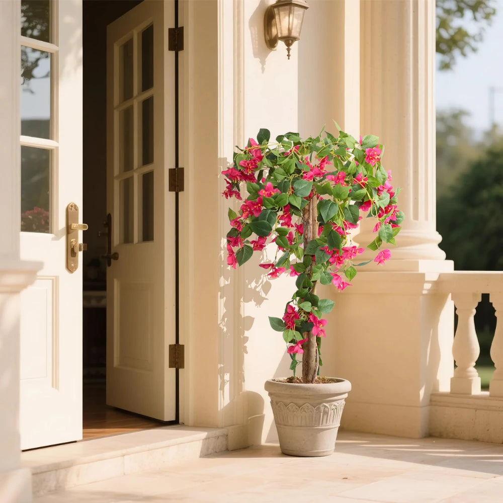 47in(3.9ft) Artificial Bougainvillea Flowers Faux Tree