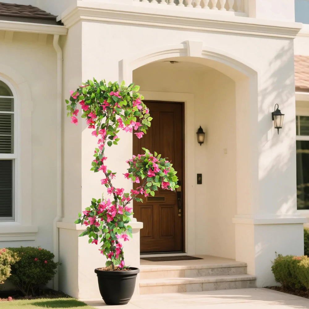 83in(6.9ft) Artificial Bougainvillea Flowers Topiary Tree