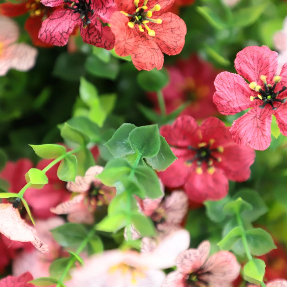 2 Pieces 23in(2ft) Artificial Red Pink Mums Flower Ball momoplant
