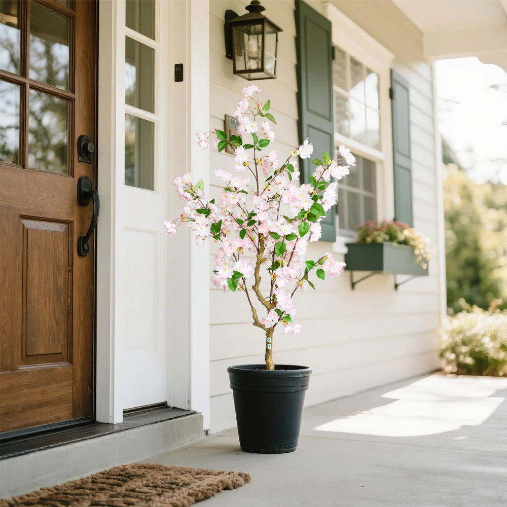 50in(4.2ft) Artificial Pink Cherry Blossom Tree