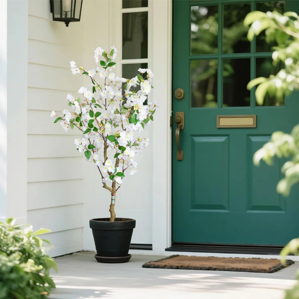 50in(4.2ft) Artificial White Cherry Blossom Tree