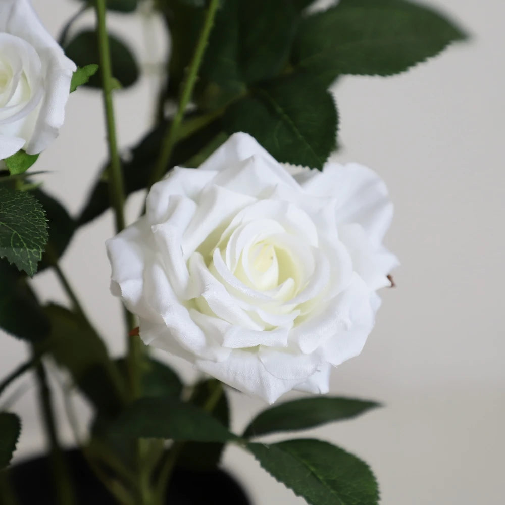 27in(2.3ft) Artificial White Rose Flowers momoplant