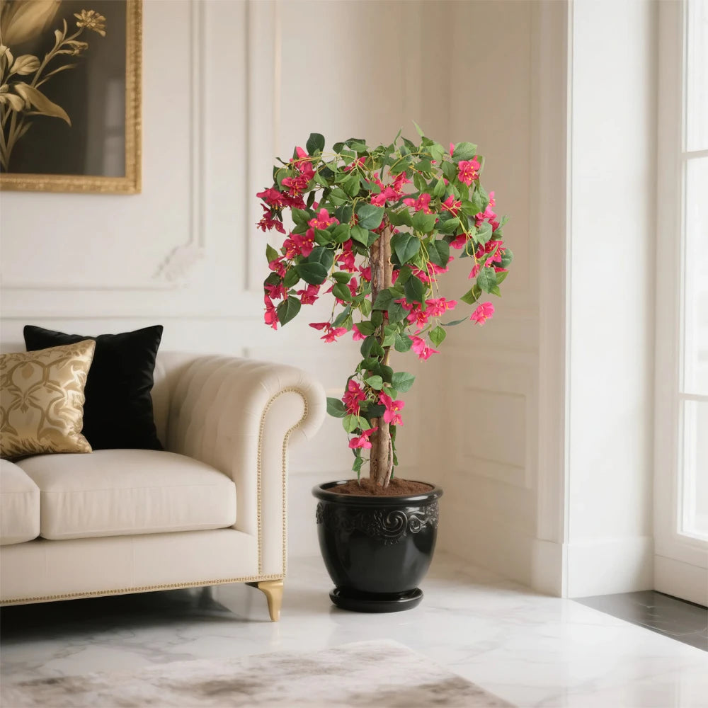 47in(3.9ft) Artificial Bougainvillea Flowers Faux Tree