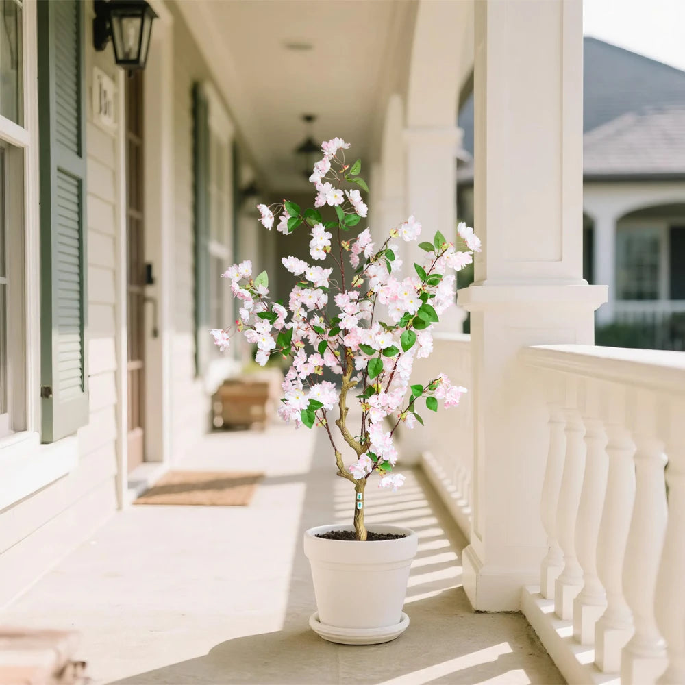 50in(4.2ft) Artificial Pink Cherry Blossom Tree