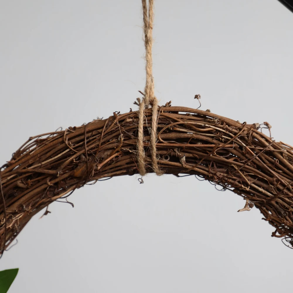 17in(1.4ft) Artificial White Rose Spring Wreath with Twig Base