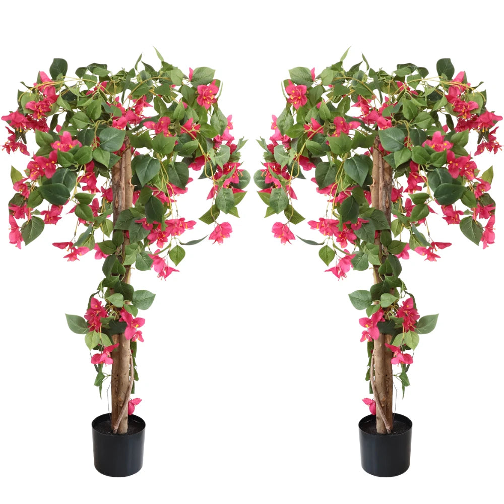 47in(3.9ft) Artificial Bougainvillea Flowers Faux Tree