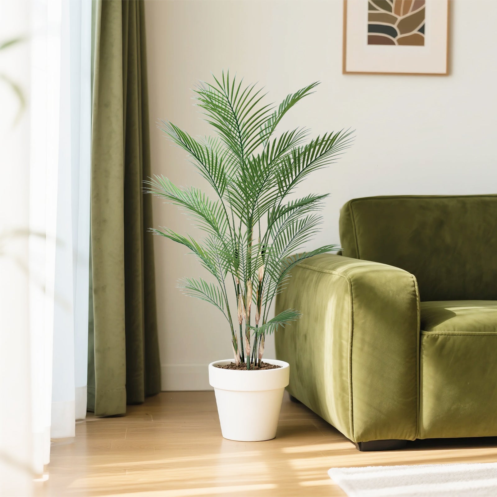 2 Pieces 59in(4.9ft) Artificial Areca Palm