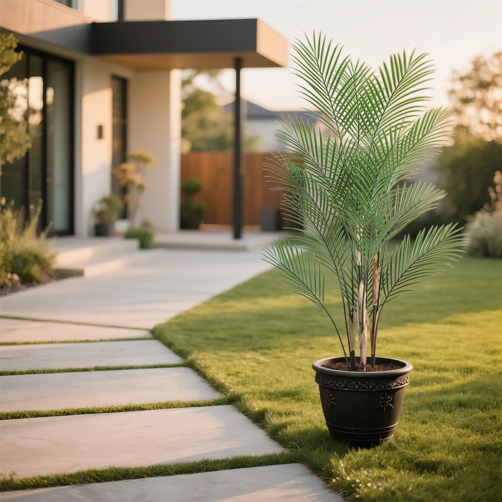 2 Pieces 47in(3.9ft) Artificial Areca Palm