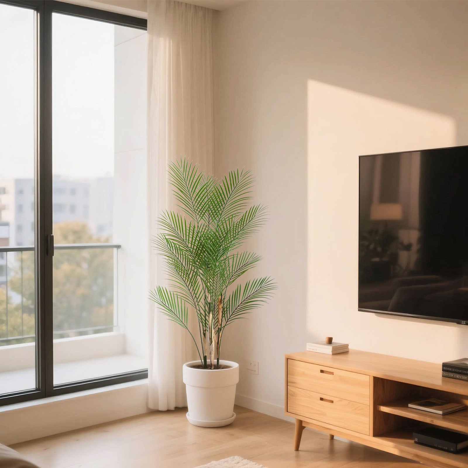 2 Pieces 47in(3.9ft) Artificial Areca Palm