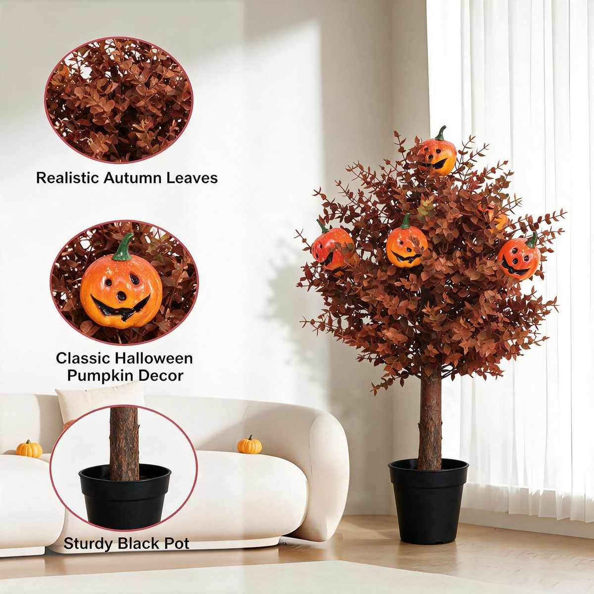 Halloween Yard Stakes, 2-Pack Pumpkin & Eyeball – Weatherproof & UV-Resistant
