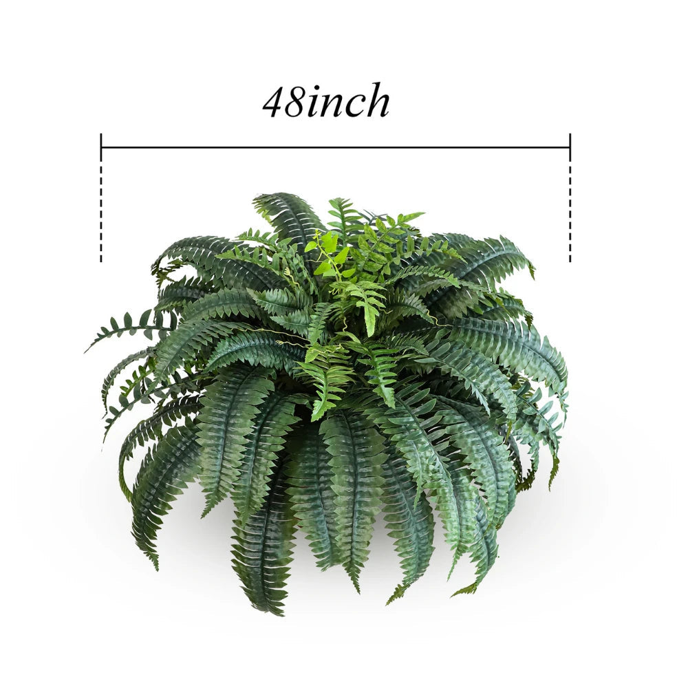 2 Pieces 48in(3.9ft) Artificial Boston Fern Plants momoplant