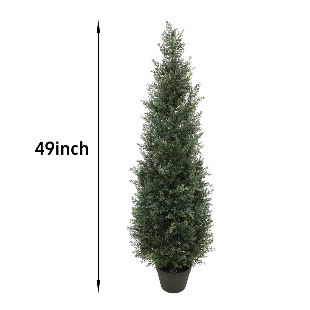 2 Pieces 49in(4ft) Artificial Topiary Cedar Trees momoplant