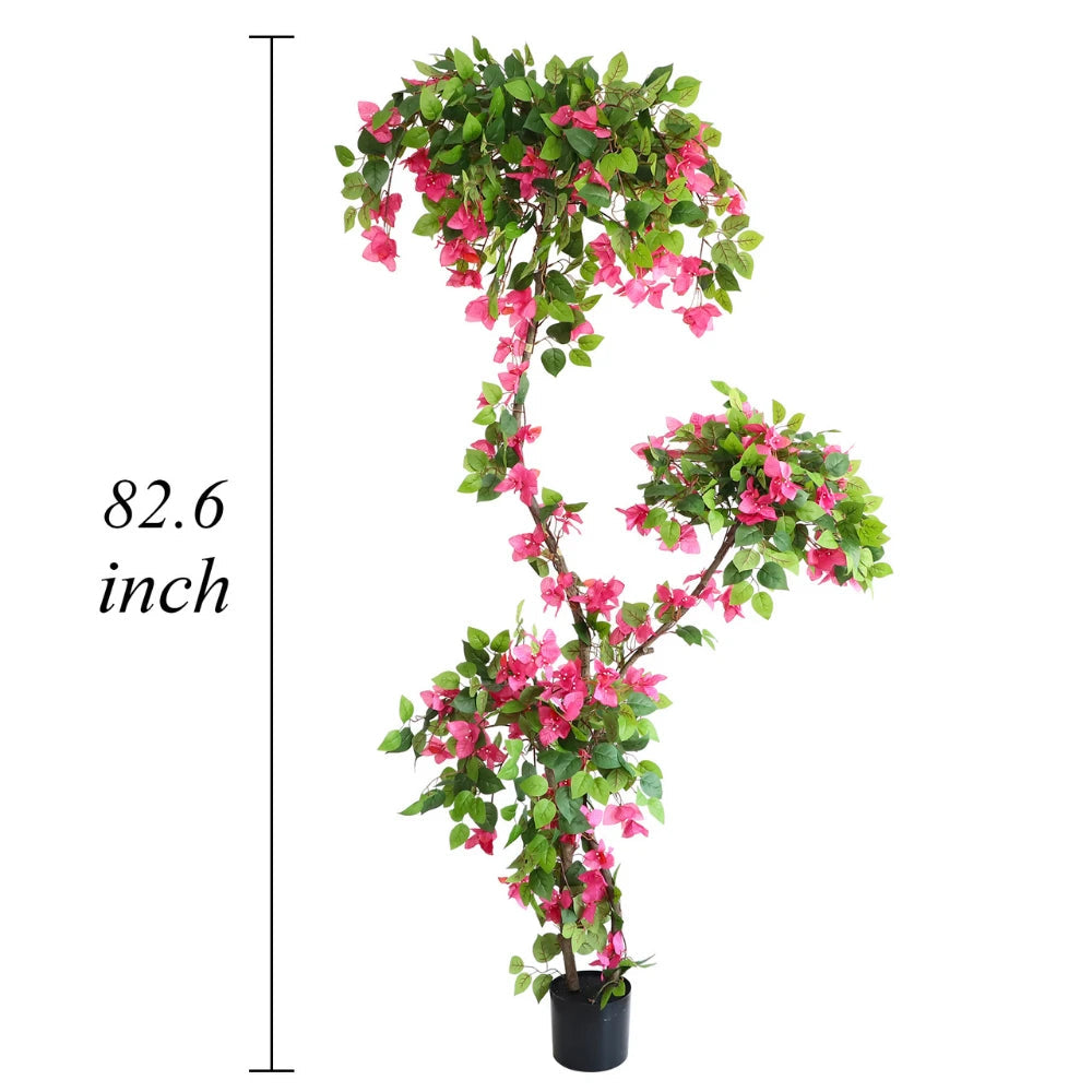 83in(6.9ft) Artificial Bougainvillea Flowers Topiary Tree momoplant