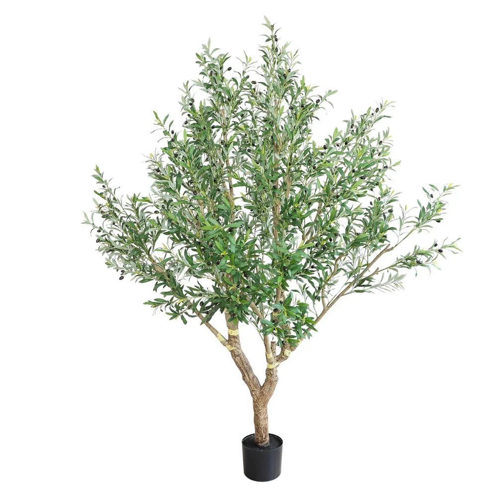 Artificial olive tree with branches fully shaped after unboxing