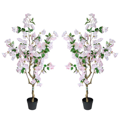50in(4.2ft) Artificial Pink Cherry Blossom Tree