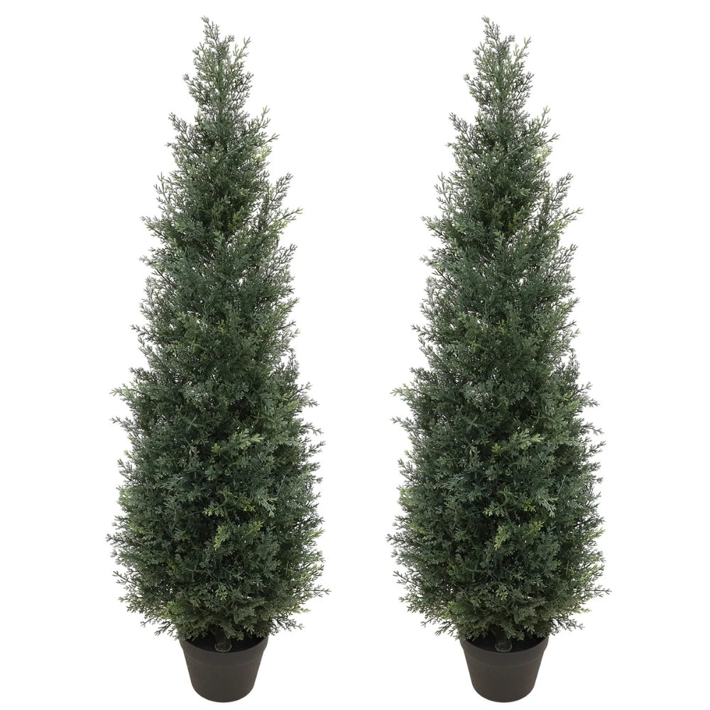 2 Pieces 49in(4ft) Artificial Topiary Cedar Trees