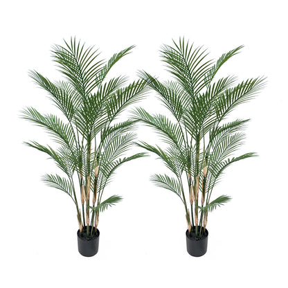 2 Pieces 59in(4.9ft) Artificial Areca Palm