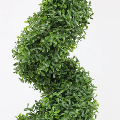 2 Pieces 43in(3.6ft) Artificial Boxwood Spiral Topiary Tree momoplant
