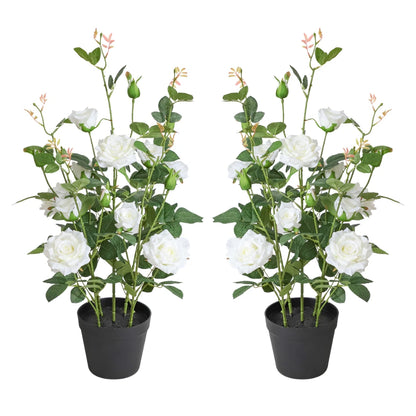 27in(2.3ft) Artificial White Rose Flowers