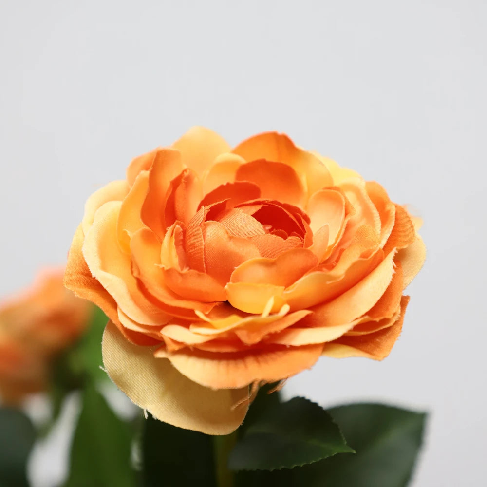 2 Pieces 36in(3ft) Artificial Flower Orange Camellia Spike Tree