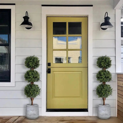 2 Pieces 46.5in(3.87ft) Artificial Topiary Triple Ball Boxwood Tree momoplant