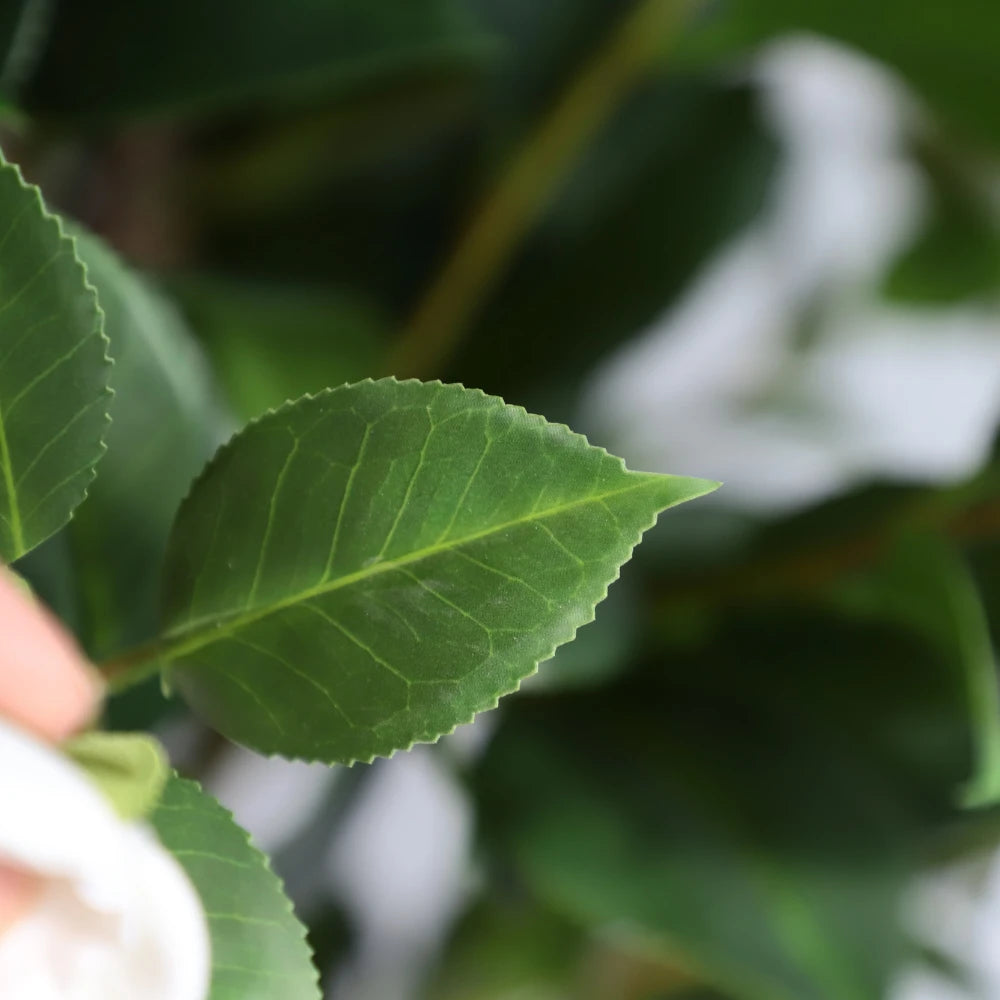 2 Pieces 36in(3ft) Artificial Flower White Camellia Spike Tree