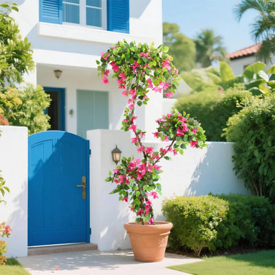 83in(6.9ft) Artificial Bougainvillea Flowers Topiary Tree momoplant