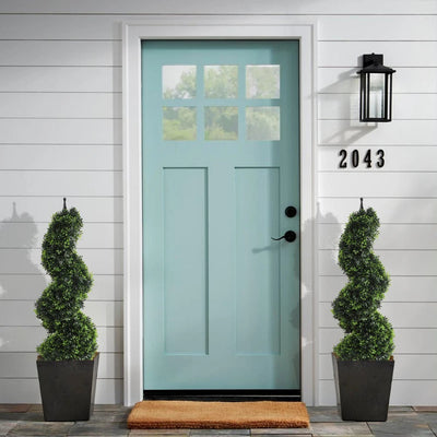2 Pieces 35In(3ft) Dark Green Artificial Boxwood Topiary Spiral Tree momoplant