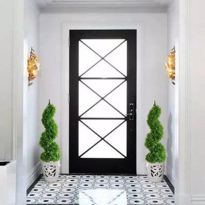 2 Pieces 35In(3ft) Light Green Artificial Boxwood Topiary Spiral Tree momoplant