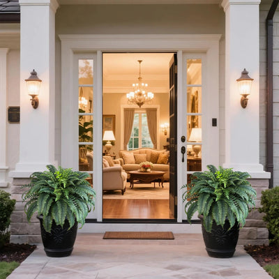 2 Pieces 48in(3.9ft) Artificial Boston Fern Plants momoplant