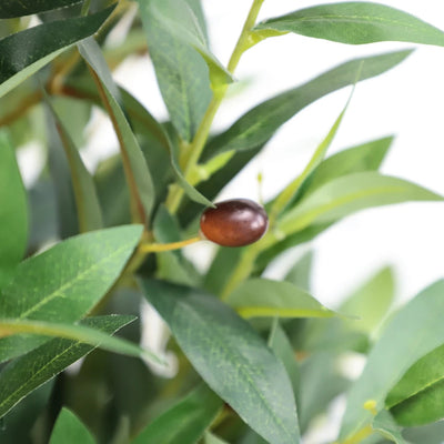 2 Pieces 35in(3ft) Artificial Cone Topiary Olive Trees momoplant