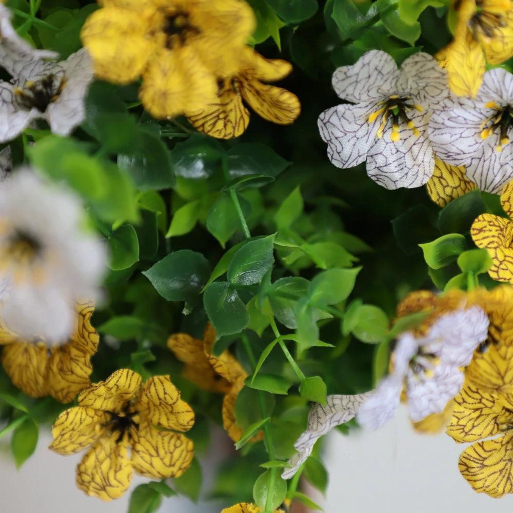 2 Pieces 23in(2ft) Artificial White Yellow Mums Flower Ball