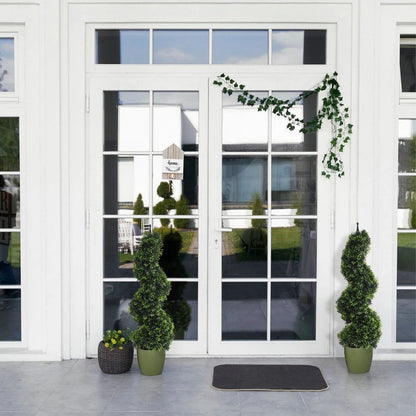 2 Pieces 35In(3ft) Dark Green Artificial Boxwood Topiary Spiral Tree momoplant