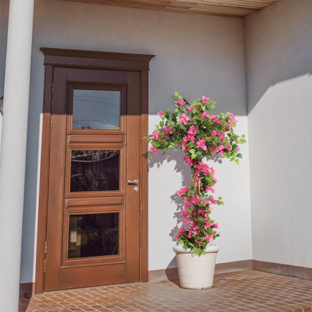 63in(5.2ft) Artificial Bougainvillea Flowers Tree