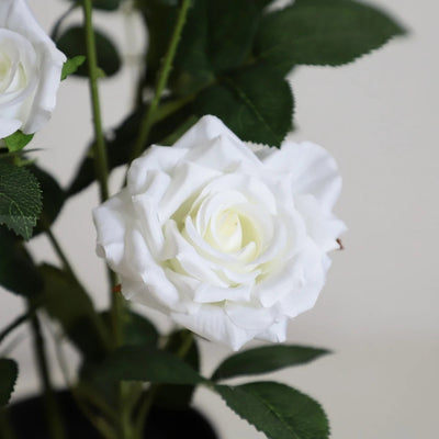 27in(2.3ft) Artificial White Rose Flowers momoplant