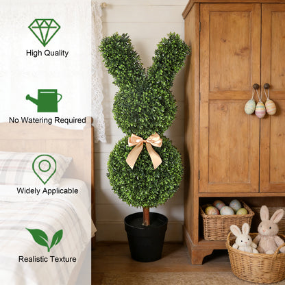 2 Pieces 36in(3ft) Artificial Trimmed Easter Bunny Topiary