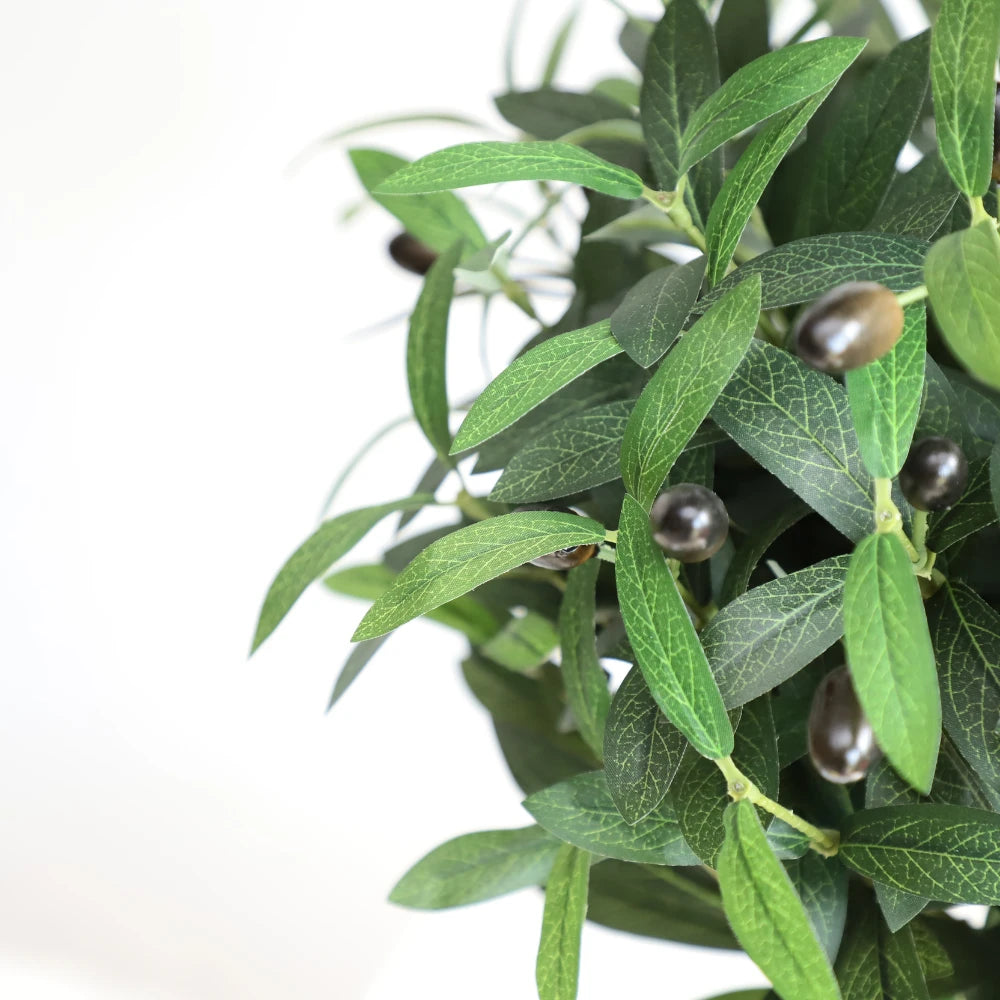 2 Pieces 47in(4ft) Artificial Topiary Olive Triple Ball Trees