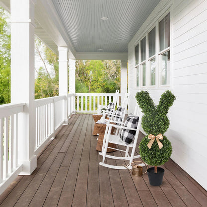 2 Pieces 36in(3ft) Artificial Topiary Rabbit Shapped Boxwood Tree momoplant