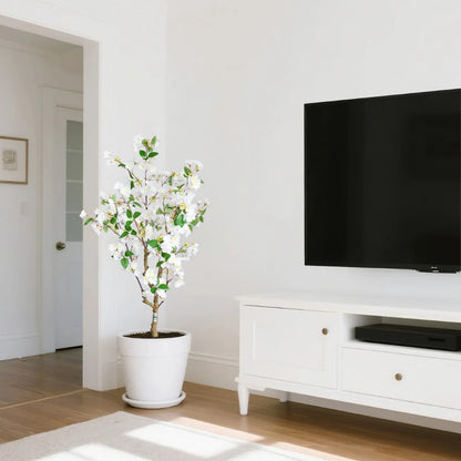 50in(4.2ft) Artificial White Cherry Blossom Tree