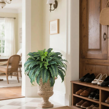2 Pieces 48in(3.9ft) Artificial Boston Fern Plants momoplant