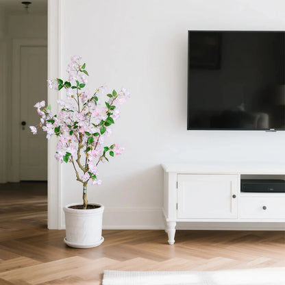 50in(4.2ft) Artificial Pink Cherry Blossom Tree