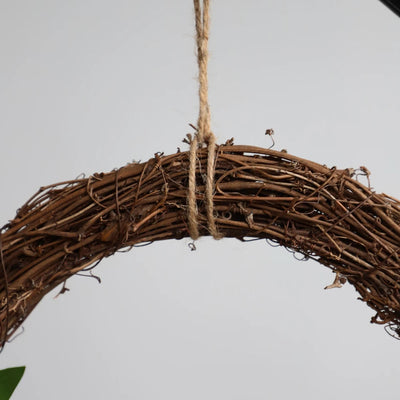 17in(1.4ft) Artificial White Rose Spring Wreath with Twig Base momoplant